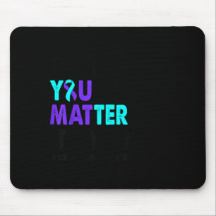 You Matter Prevention Awareness Teal Purple Ribbon Mouse Pad