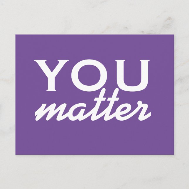 You matter - purple motivational postcard (Front)
