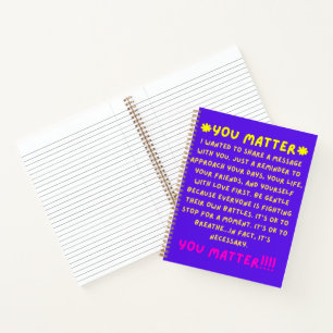 You Matter Purple Spiral Notebook
