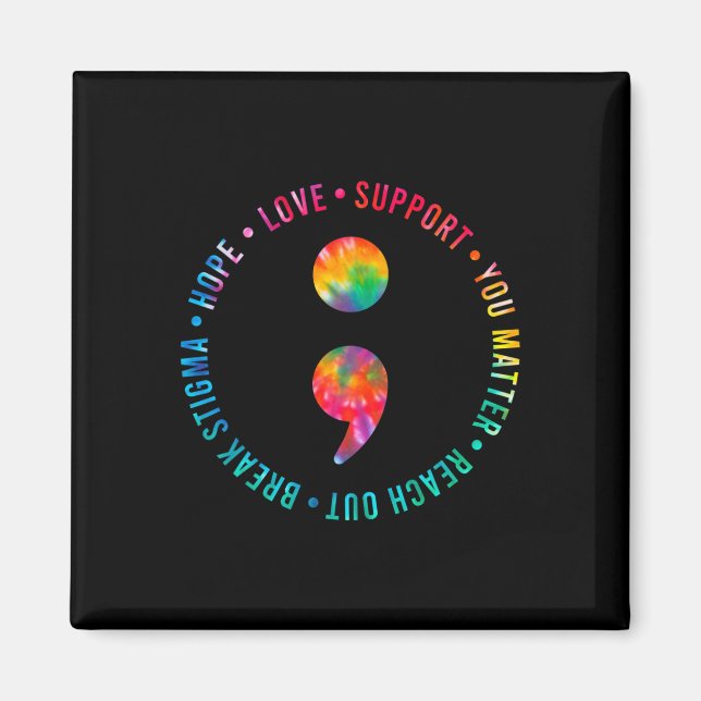 You Matter Semicolon Suicide Prevention Awareness  Magnet (Front)