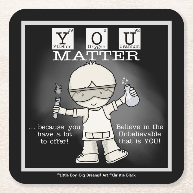 YOU Matter Square Paper Coaster (Front)