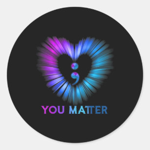 You Matter Suicide Awareness And Prevention Semico Classic Round Sticker