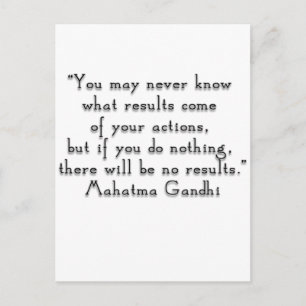 “You may never know what results..." Gandhi quote Postcard