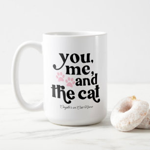You Me and the Cat Couple Minimalist Coffee Mug