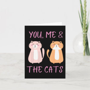 You Me And The Cats Cute Valentine Couples Card