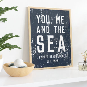 You, Me and the Sea Personalised Beach House Poster