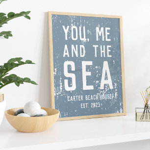 You, Me and the Sea Personalised Beach House Print