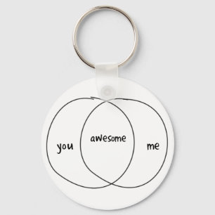 You Me Awesome Venn Diagram Key Ring