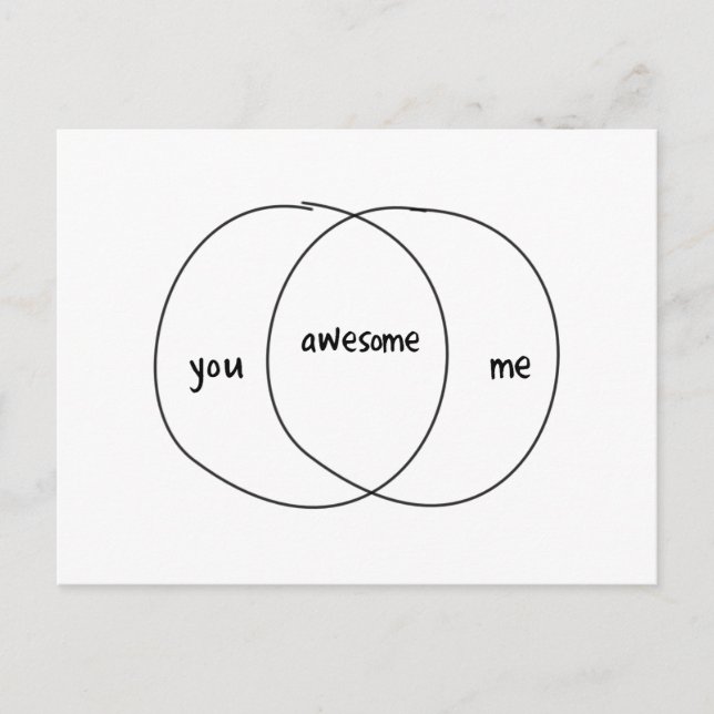 You Me Awesome Venn Diagram Postcard (Front)