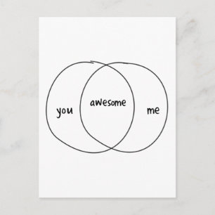 You Me Awesome Venn Diagram Postcard