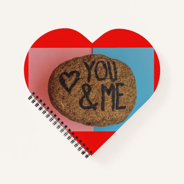YOU&ME Custom Heart Shaped Spiral Bound Notebook (Front)