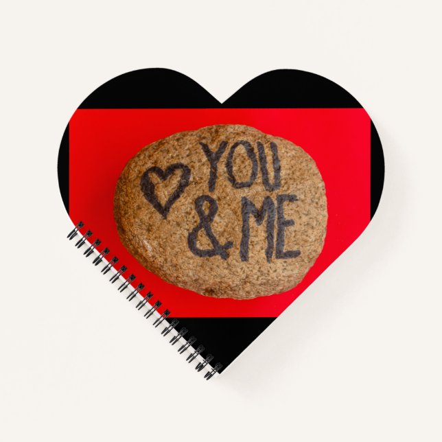 YOU&,ME Custom Heart Shaped Spiral Bound Notebook (Front)