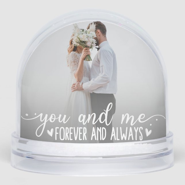 You & Me Forever and Always Picture Heart Couple  Snowglobe (Front)