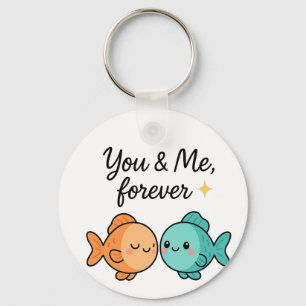 You & Me Forever Cute Fish Couple Design Key Ring