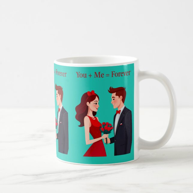 You + Me = Forever Romantic Couple Mug (Right)
