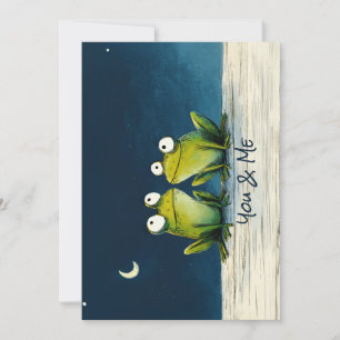 You & Me Frogs – Cute Romantic Animal Art Holiday Card