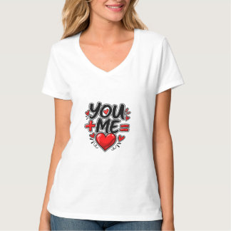 You + Me = Love Valentine Matching Couple T-Shirt