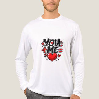 You + Me = Love Valentine Matching Couple Tri-Blend Shirt