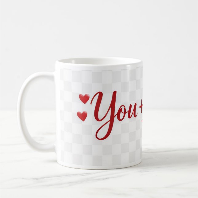 You + Me = ❤️ Mug – Romantic Valentine’s Day Gift  (Left)