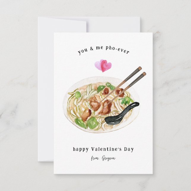 You & Me Pho-Ever | Pho Soup Valentine Card (Front)