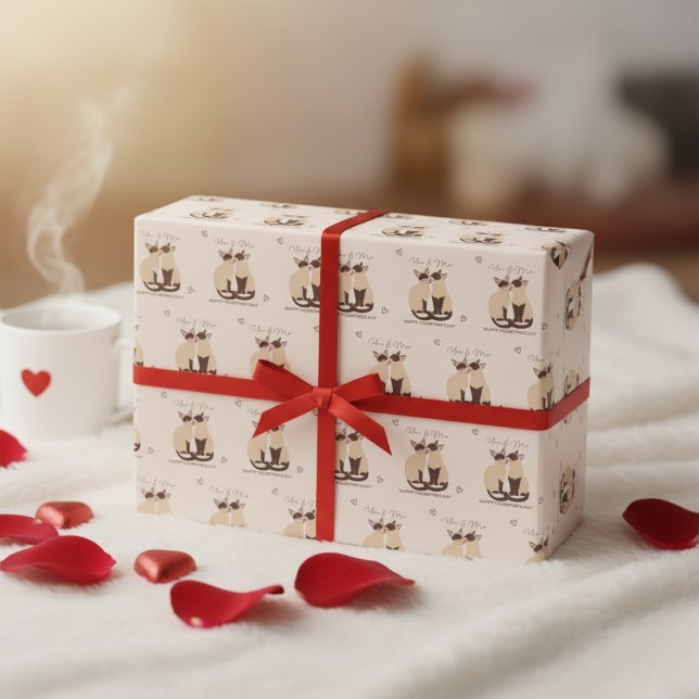 You & Me Valentine's Day Cat Wrapping Paper (You & Me Valentine's Day Cat Wrapping Paper)