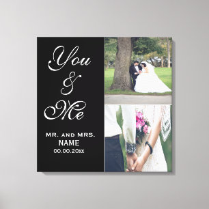 You & Me Wedding Photo Canvas Print