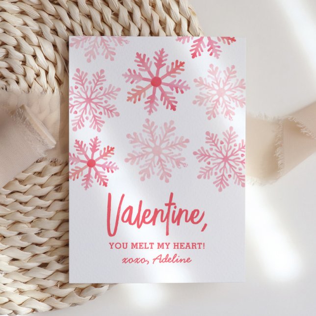 You Melt My Heart Snowflake Kids Valentines Day Card (Creator Uploaded)