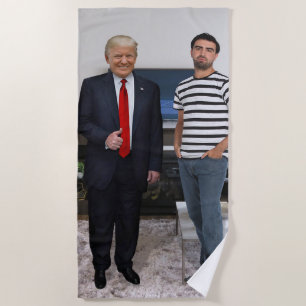 You Met President Donald Trump   Add Your Photo Beach Towel