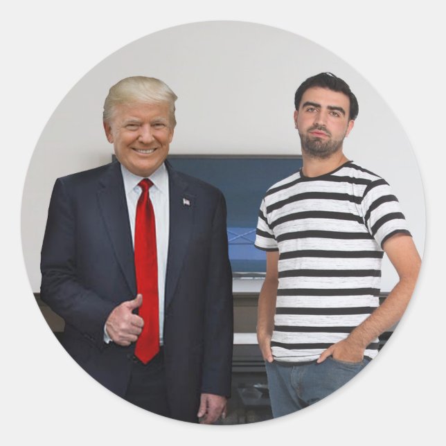 You Met President Donald Trump | Add Your Photo Classic Round Sticker (Front)