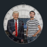 You Met President Donald Trump | Add Your Photo Dartboard<br><div class="desc">Congratulations!? You met President Donald Trump. With this personalized design, you can replace the scene behind and around Donald with your own photo. President Trump is an isolated image, so the rest of the scene is yours. To make it look like you're standing next to Trump, take a picture of...</div>