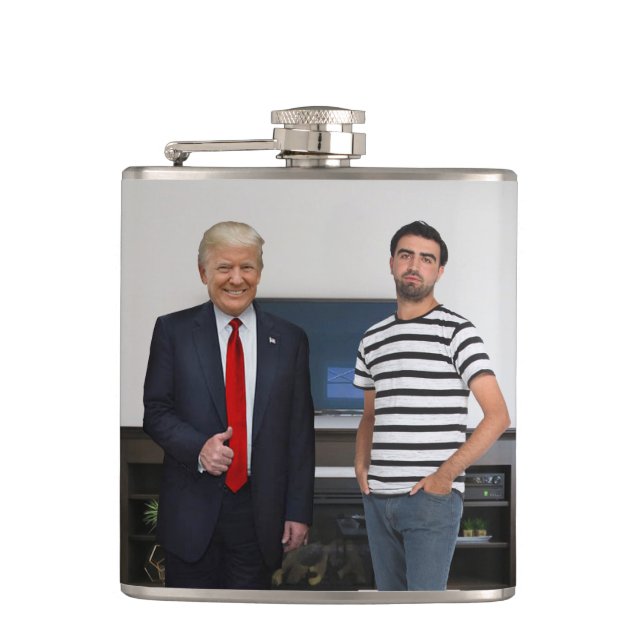 You Met President Donald Trump | Add Your Photo Hip Flask (Front)