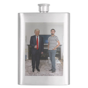 You Met President Donald Trump Add Your Photo Hip Flask
