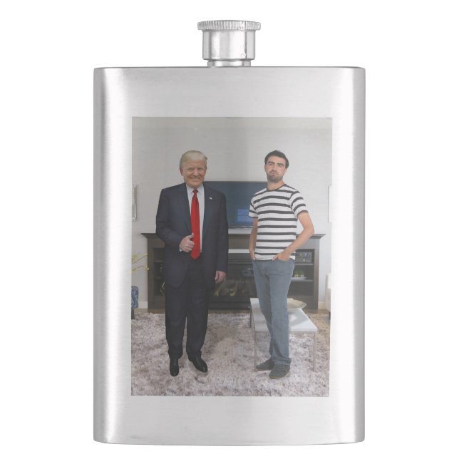 You Met President Donald Trump | Add Your Photo Hip Flask (Front)