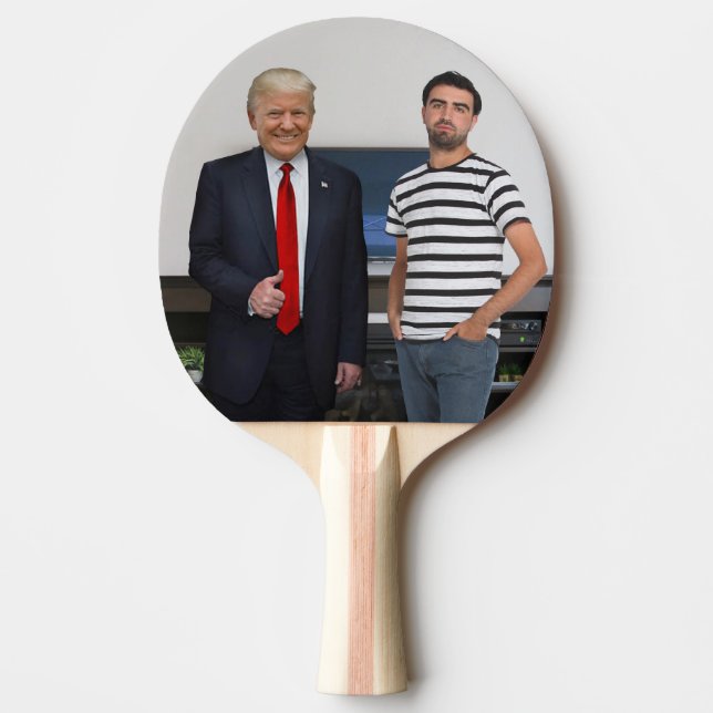 You Met President Donald Trump | Add Your Photo Ping Pong Paddle (Front)