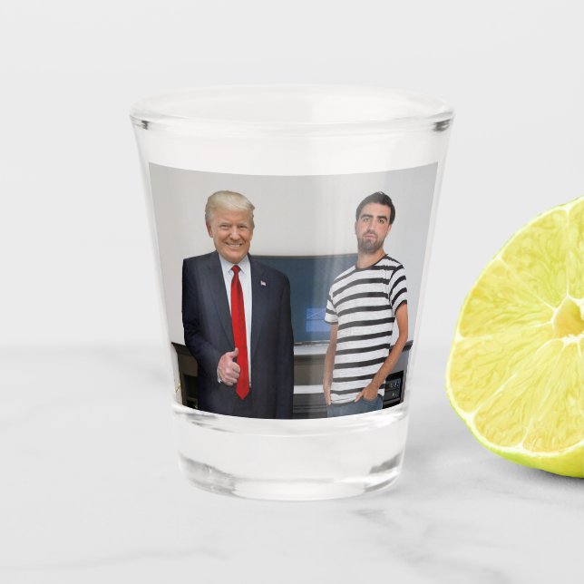 You Met President Donald Trump | Add Your Photo Shot Glass (Front)