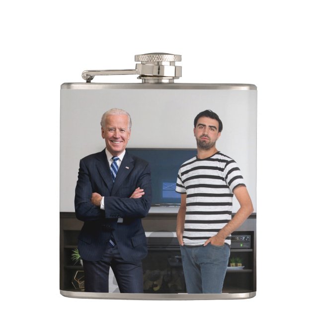 You Met President Joe Biden | Add Your Photo Hip Flask (Front)