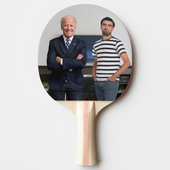 You Met President Joe Biden | Add Your Photo Ping Pong Paddle (Front)