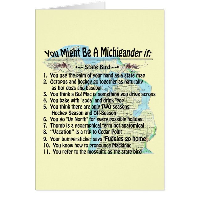 You Might Be A Michigander If: (Front)