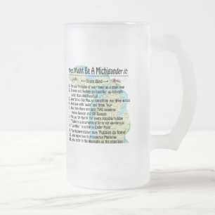 You Might Be A Michigander If: Frosted Glass Beer Mug