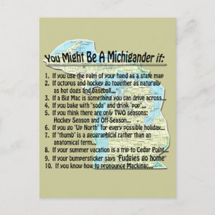 You Might Be A Michigander if: Postcard