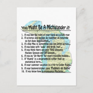 You Might Be A Michigander if: Postcard