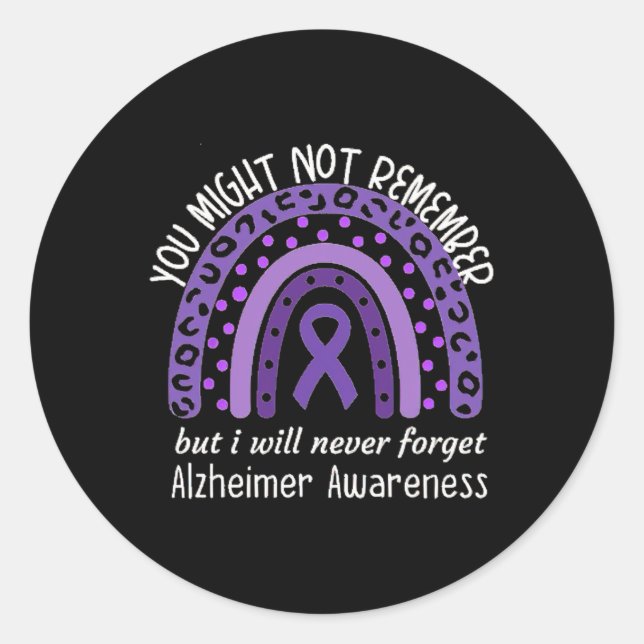 You Might Not Remember Heimerheimer's Awareness Mo Classic Round Sticker (Front)