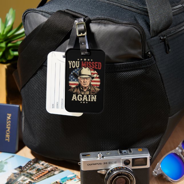 you missed again luggage tag (Front & Back)