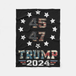 You Missed Trump 2024 Us American Flag 2 Side Fleece Blanket