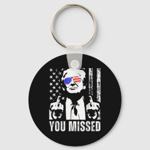 You Missed Trump 2024 Us American Flag Funny (fron Key Ring