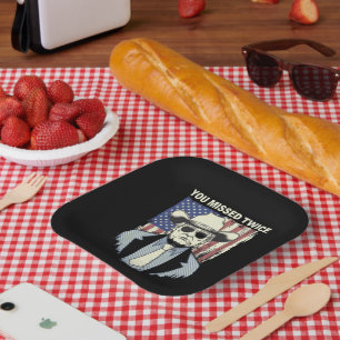 You Missed Twice Western Trump Cowboy Trump 2024  Paper Plate