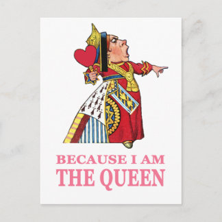 YOU MUST OBEY ME BECAUSE I AM THE QUEEN POSTCARD