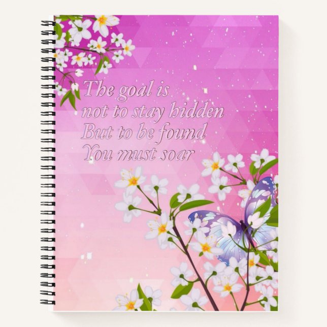 You Must Soar Pink Geometric Pattern Notebook (Front)