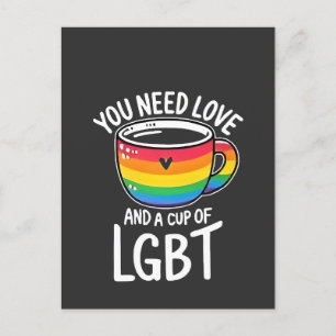 You Need Love and a Cup of LGBT Pride Month 2025 Announcement Postcard