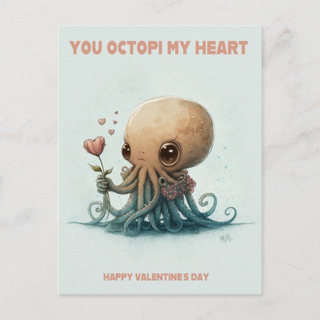 You Octopi my heart, Valentine card (Front)